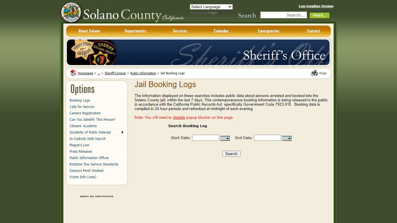Solano Jail Inmate Search